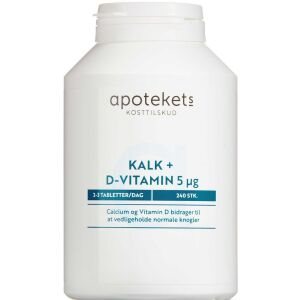 Apotekets Kalk og D-vitamin 5 mikg, 240 stk (Udløb: 05/2023)